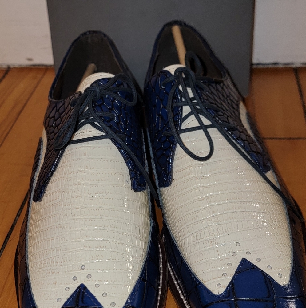 Stacy Adam's men's 12 blue white shoes